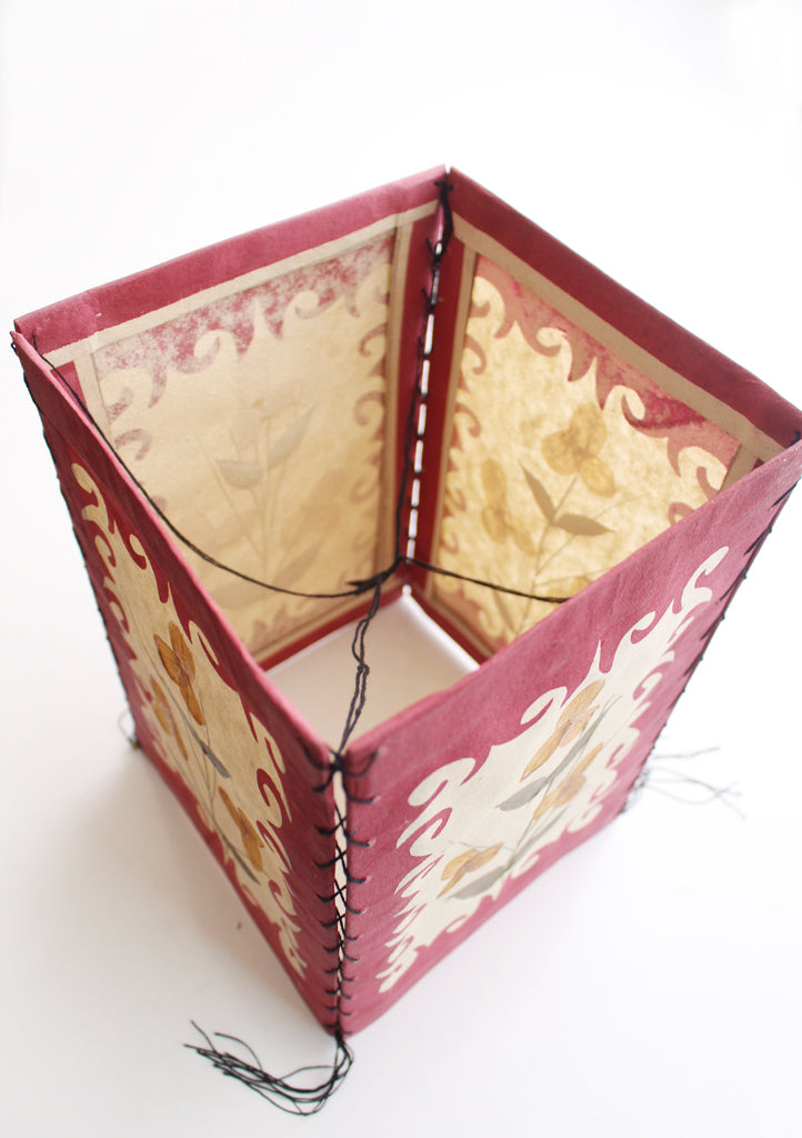 Real Dried Flower and Leaves Pressed Paper Ceiling Lamp Shade