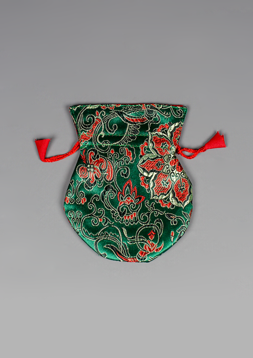 Silk Brocade Drawstring Mala Bag