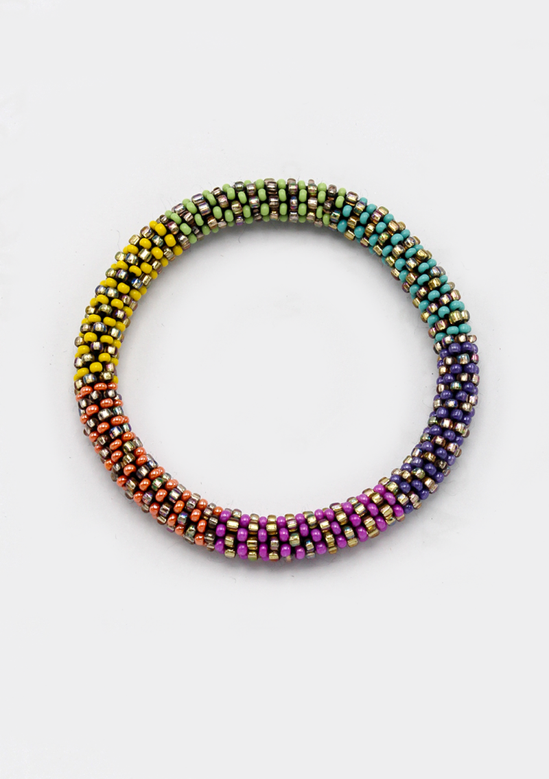 Roll on Beads Purple Yellow Roll Bracelet - NEW BATCH