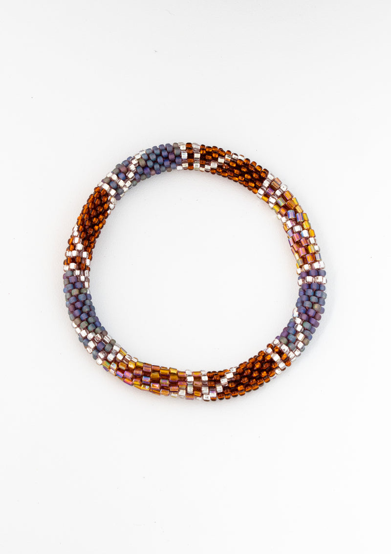 Chololate Smoke Nepalese Roll Bead Bracelet