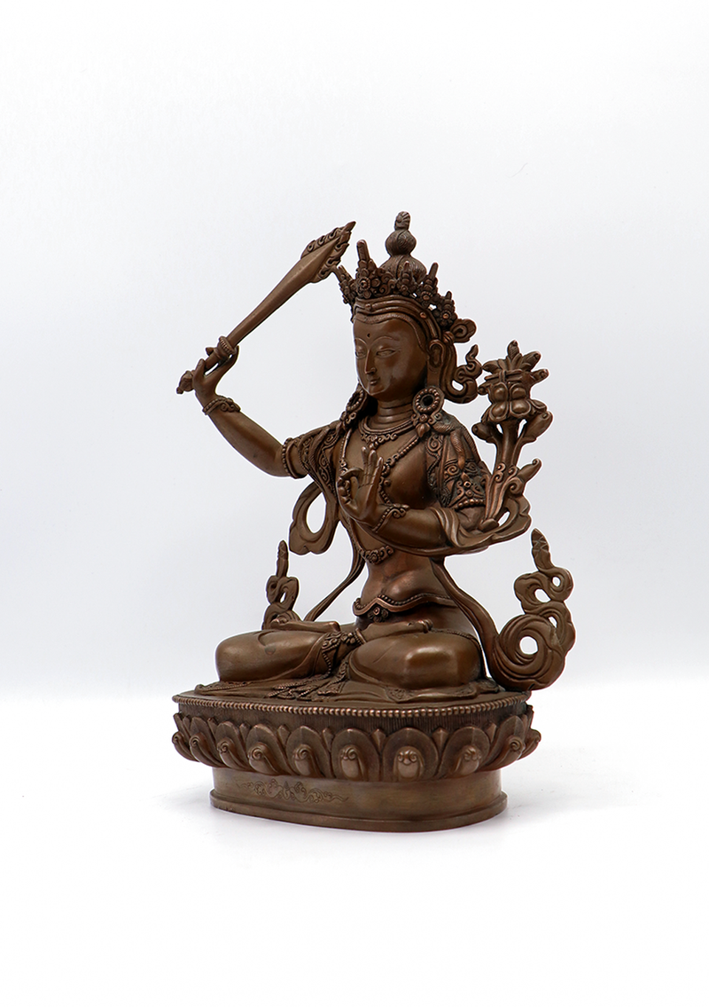 Masterpiece  Copper Manjushri Newar Art Statue