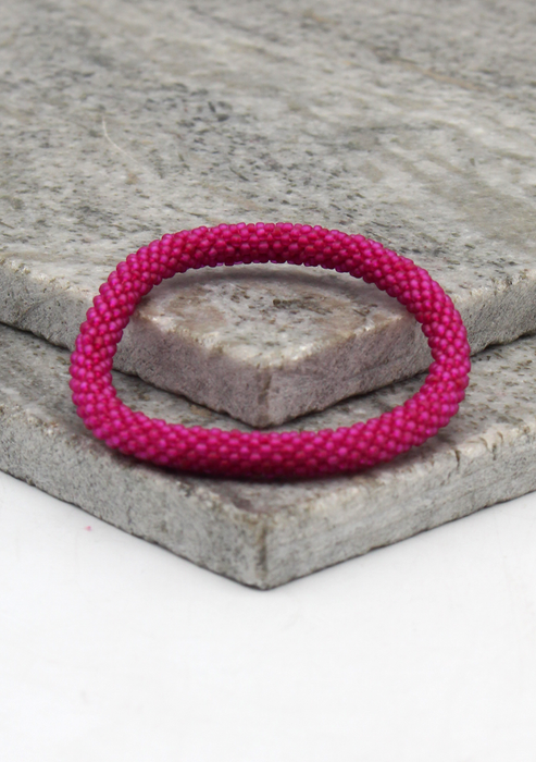 Royal Pink  Nepalese Roll on  Beads Bracelet