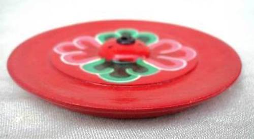 Hand Painted Flat Floral Wooden Incense Burner