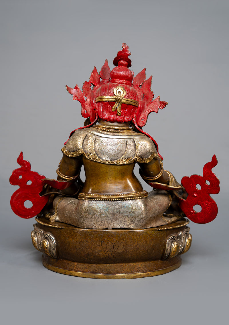 Partly Gold Plated Dzambhala Statue 16"H