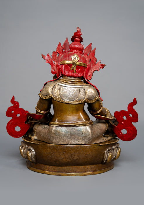 Partly Gold Plated Dzambhala Statue 16"H