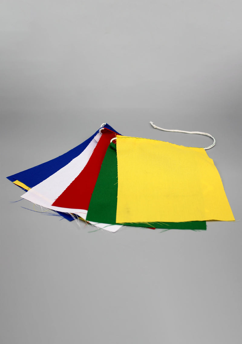 Blank Poly-Cotton Tibetan Prayer Flags – Set of 10, Handmade in Nepal