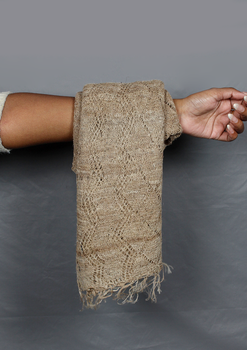 Luxury Handwoven Nettle Yarn Pattern Shawl