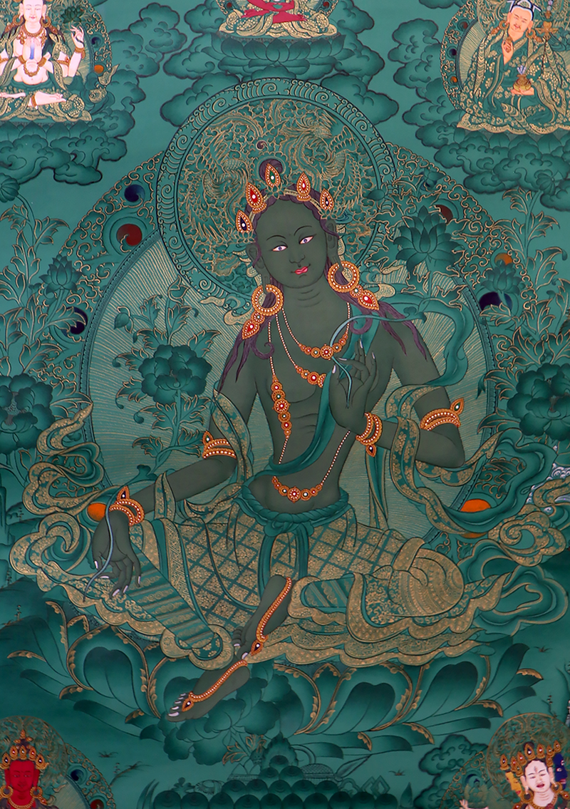 Green Tara Thangka Painting