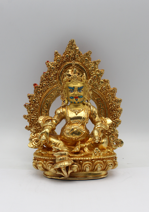 Jambhala God of Wealth 24 K Gold Statue Kubera