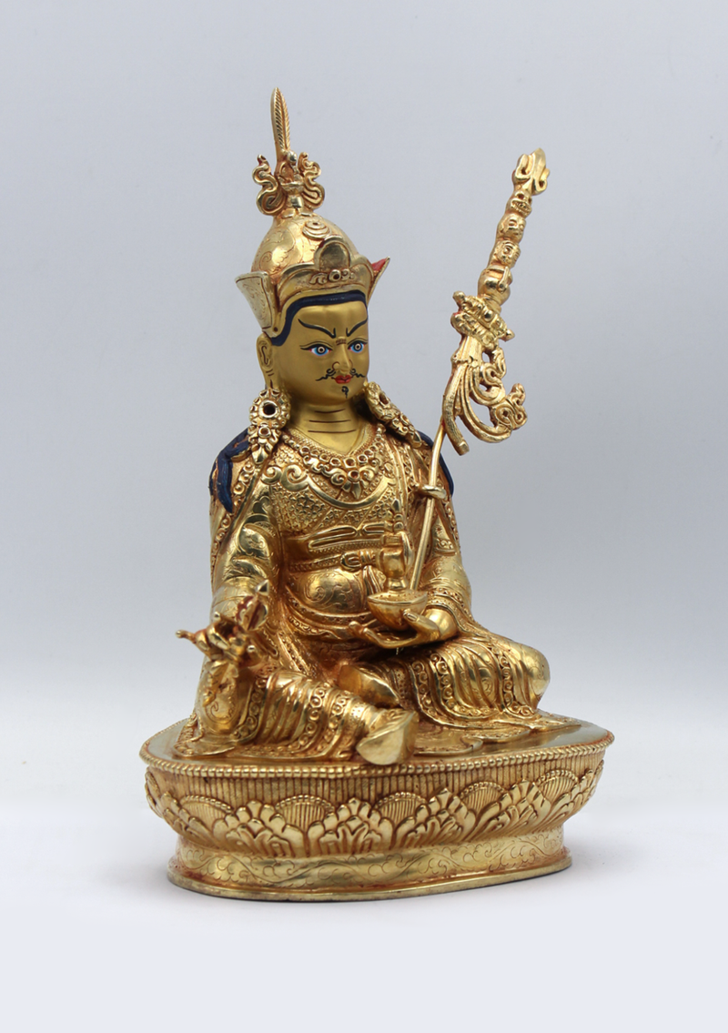 Fully Gold Plated Guru Padmasambhava Statue