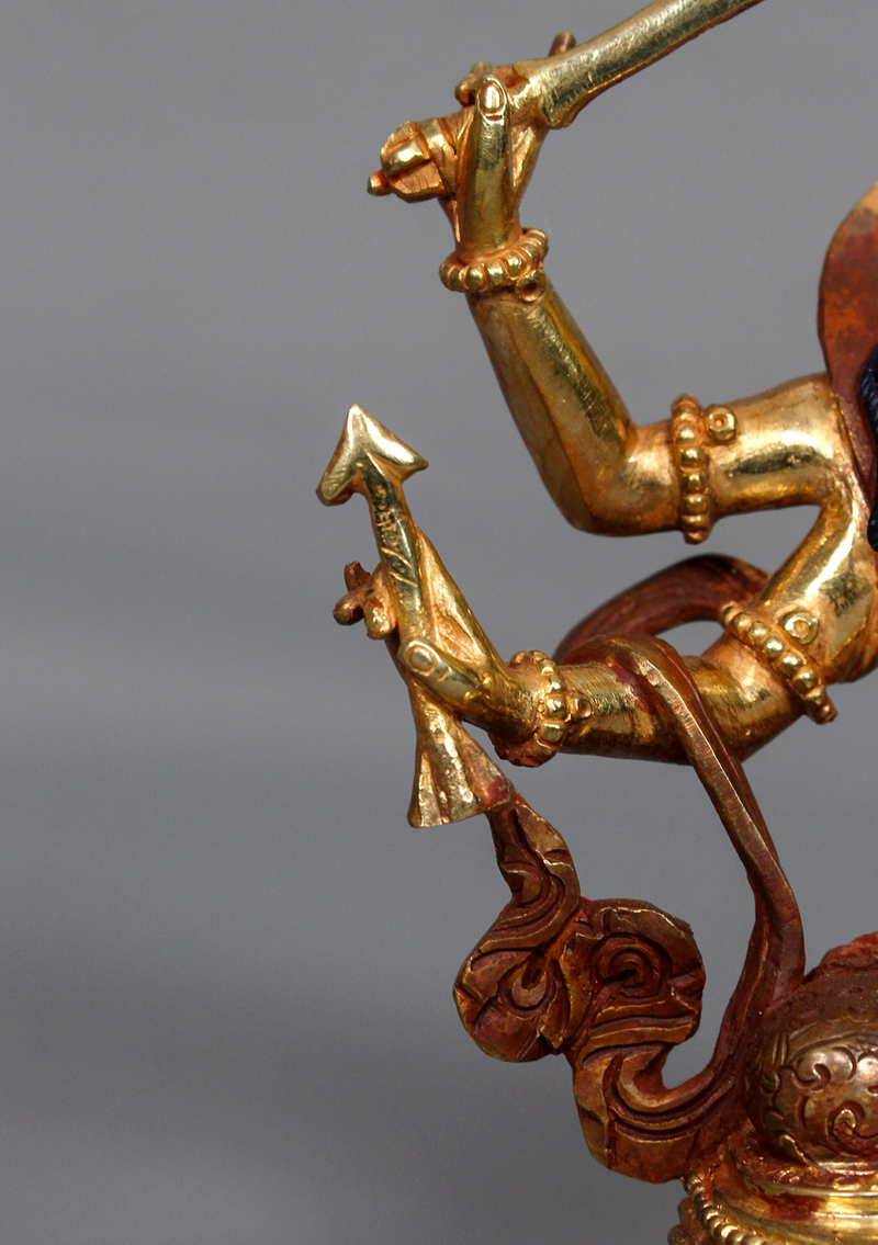 Partly Gold Plated Maha Manjushree Statue 6.25" H
