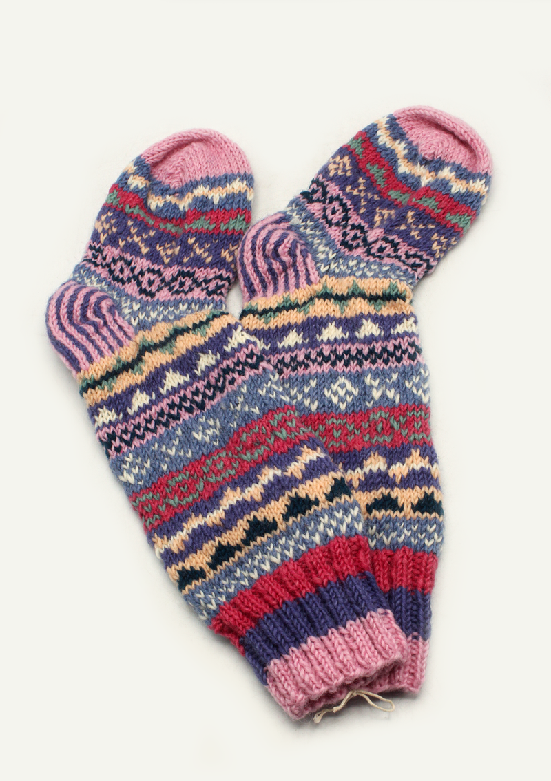 Handknitted Multicolor Woolen Knee High Socks