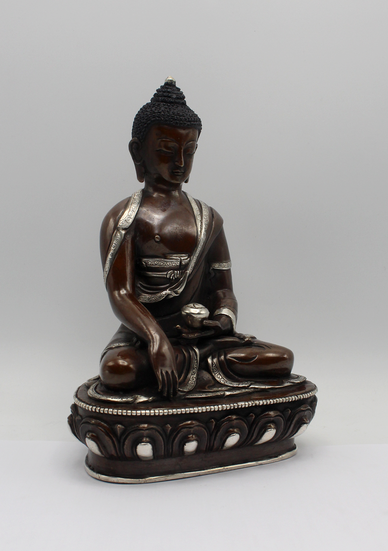 Copper Shakyamuni Buddha Statue 8" H
