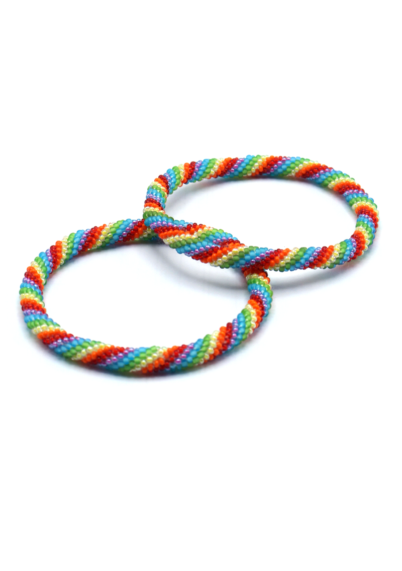 Rainbow Roll on Beads Anklet – Foot Jewelry