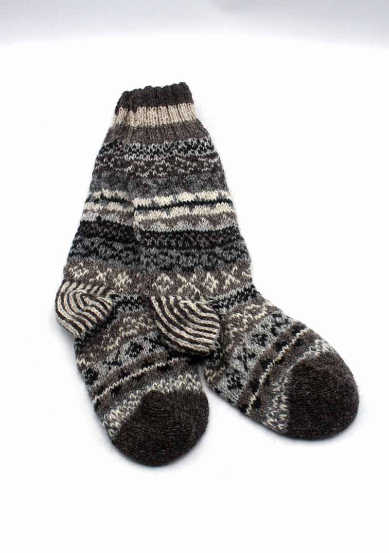 Handknitted Natural Woolen Knee High Socks SALE 65% OFF