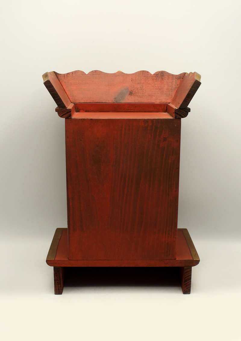 Handpainted Tibetan Wooden Shrine with Conch