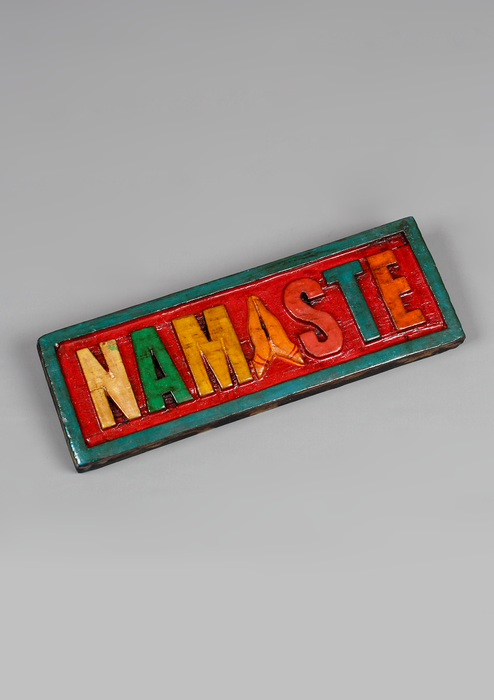 Wooden NAMASTE Door Hanging Plaque Big