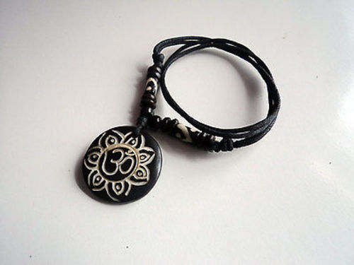 Religious Hindu OM Carved Pendants in an adjustable Thread