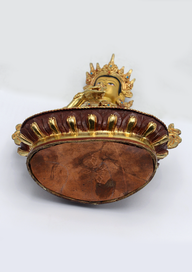 Partly Gold Plated Copper Vajrasattva 9" H