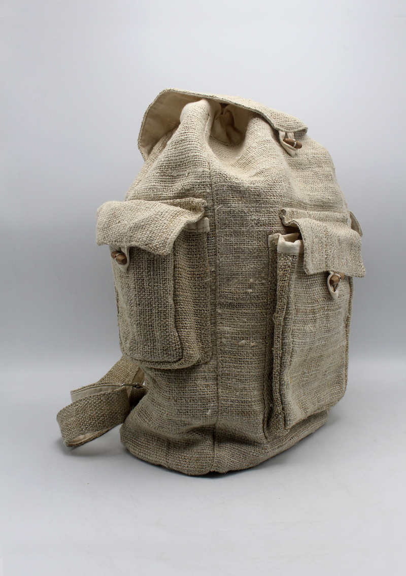 Off White Earthy Multi Pocket Hemp Rucksack