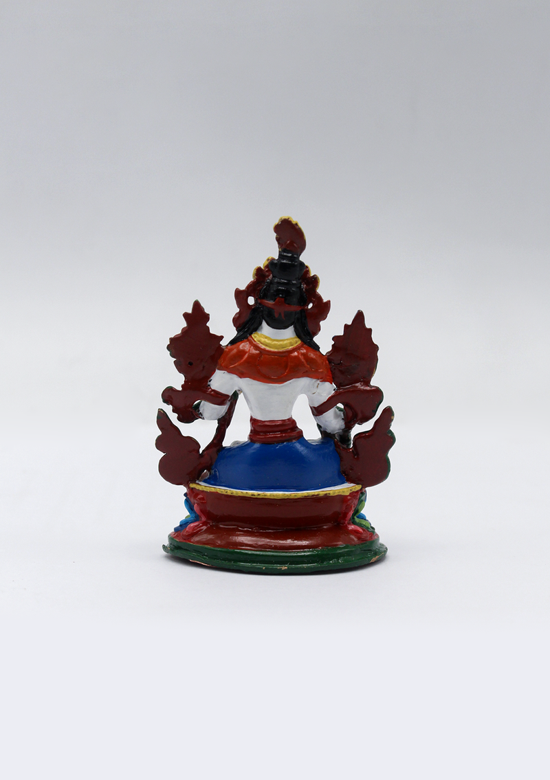Hand Painted Copper White Tara Statue 2.5"H