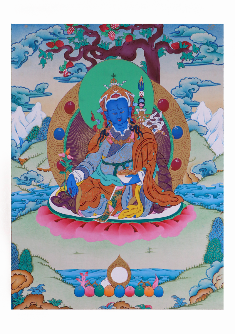 Guru Rinpoche  Brocade Thangka Painting