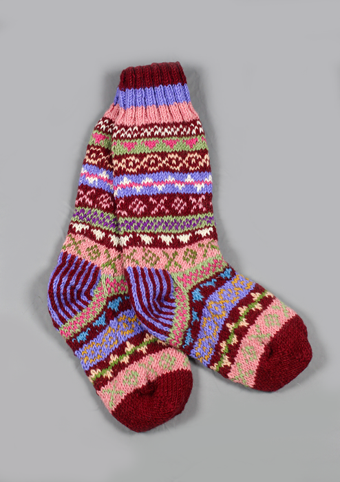 Handknitted Multicolor Woolen Knee High Socks