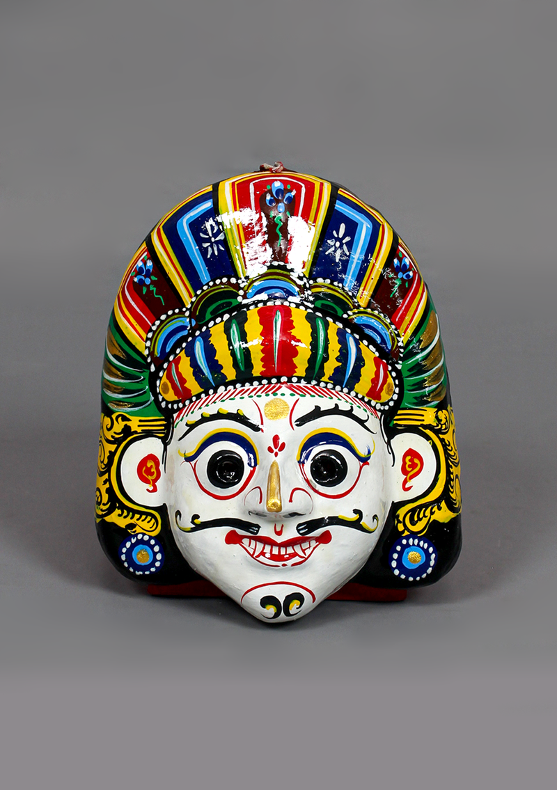 Handpainted Swet Bhairab Paper Mache Mask