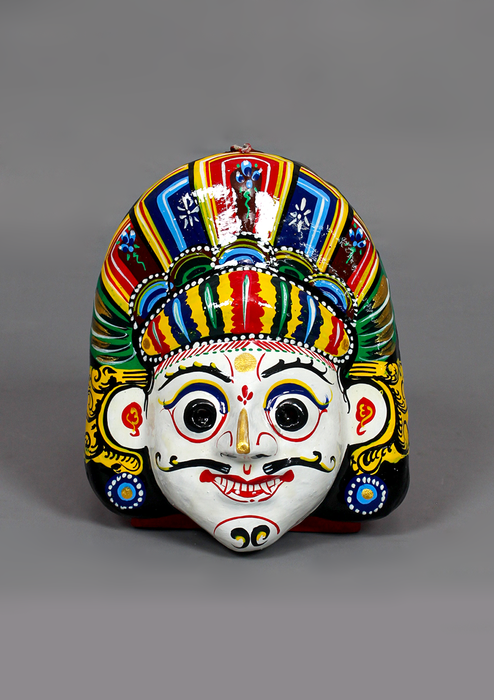 Handpainted Swet Bhairab Paper Mache Mask