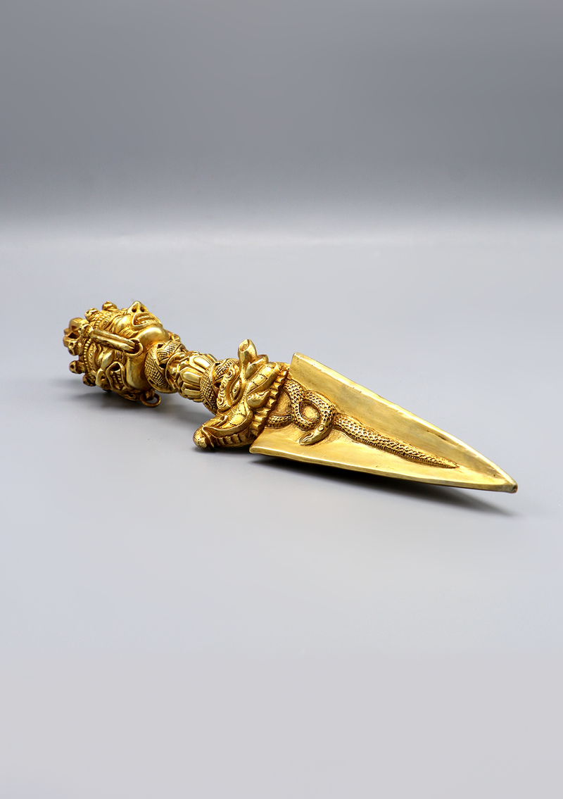 Buddhist Ritual Gold Plated Phurba Dagger