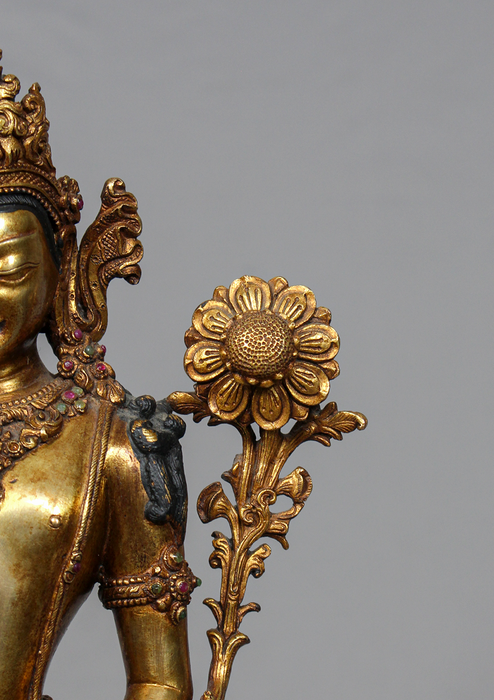 Fully Gold Plated Padmapani Lokeshvara Statue