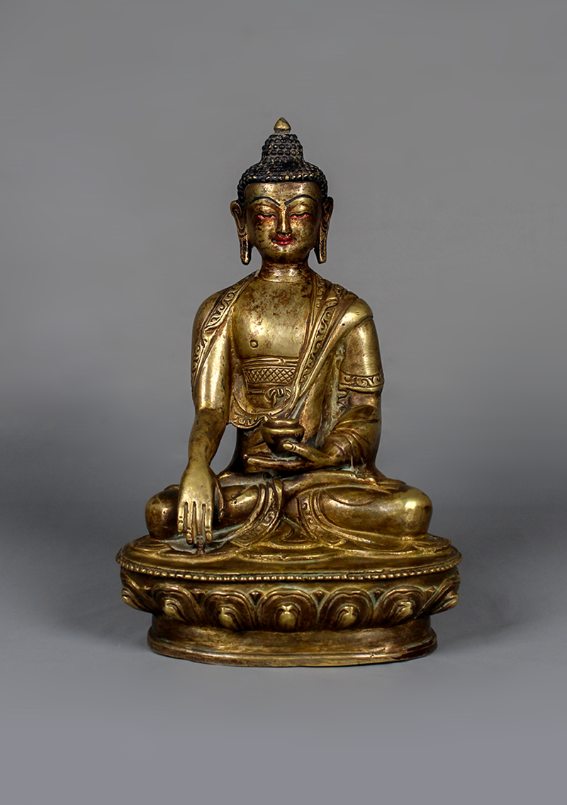 Antique Style Shakyamuni Buddha Statue 8.25"