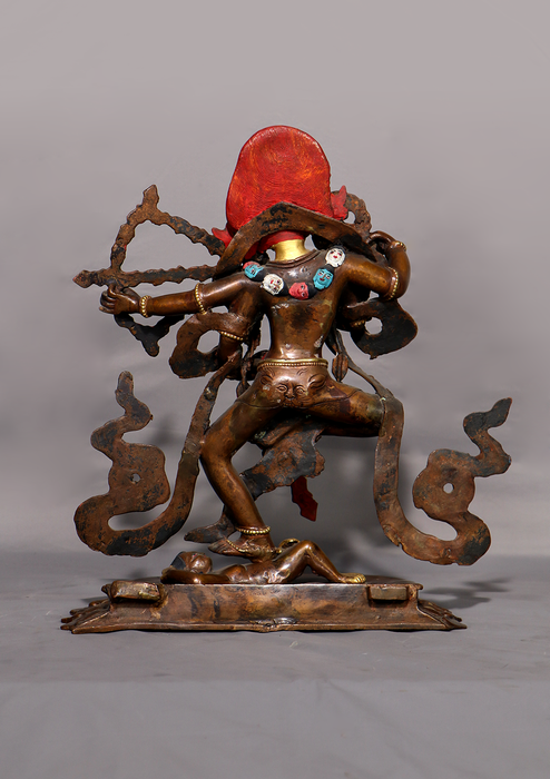 Old Style Gold Gilded Copper  Kurukulla Statue 14.5"H