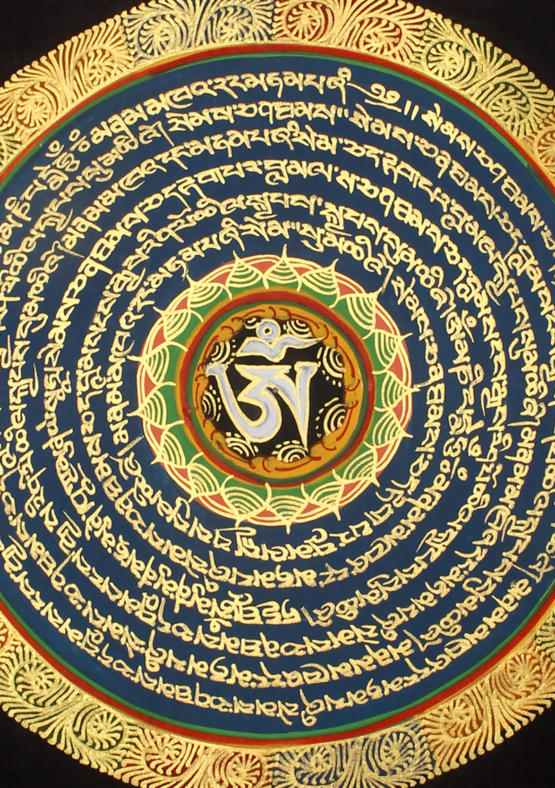 6 Line Tibetan Om Thangka Painting