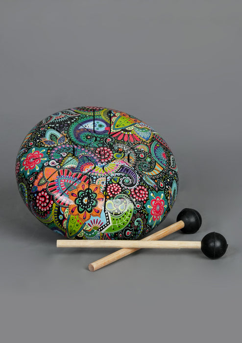 Colorful Flower Pattern Tongue Drum - Small