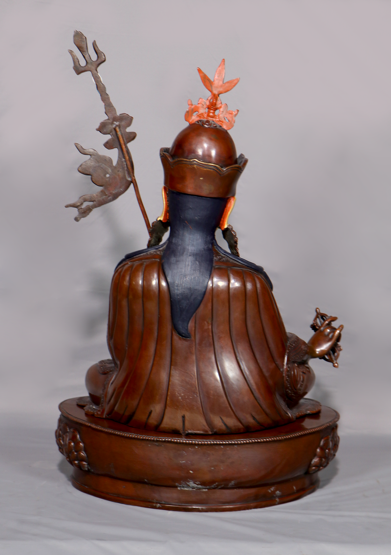 Copper Oxydized  Guru Padmasambhava Statue 19.5"H