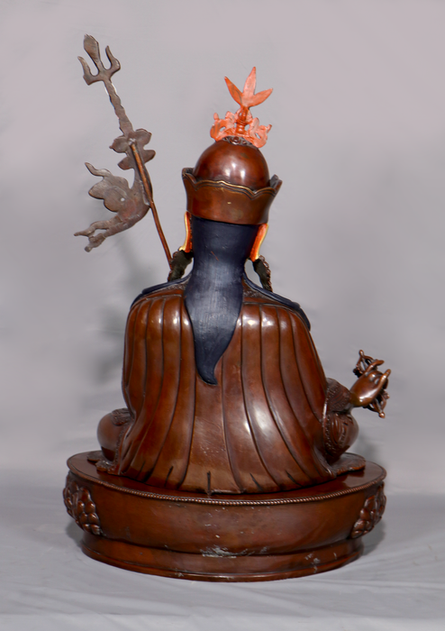 Copper Oxydized  Guru Padmasambhava Statue 19.5"H