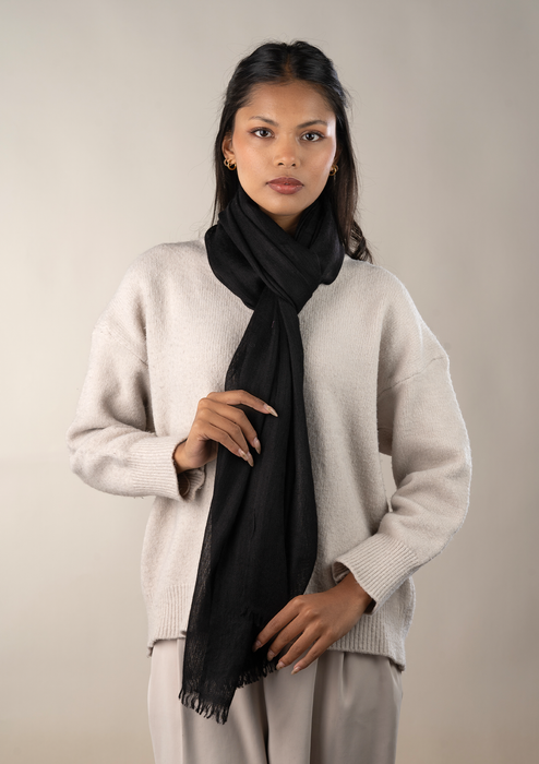 Premium 100% Cashmere Pashmina Shawl - Black
