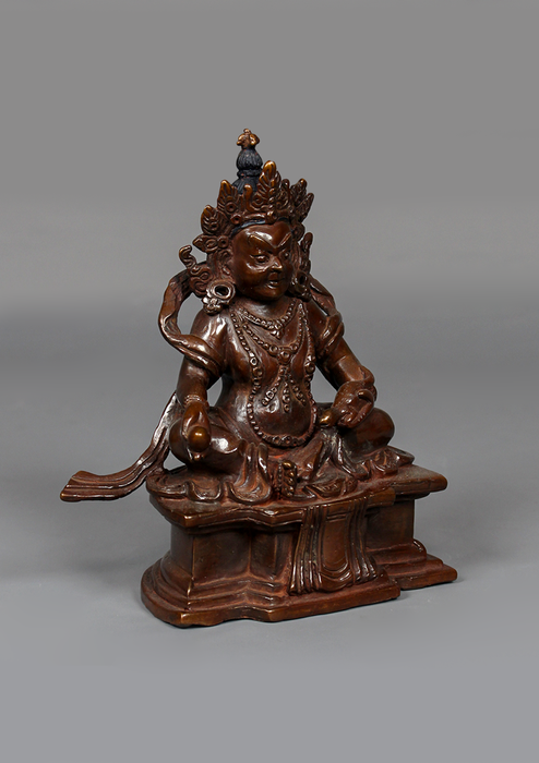 Copper Oxidized Dzambala Statue 6.5"H