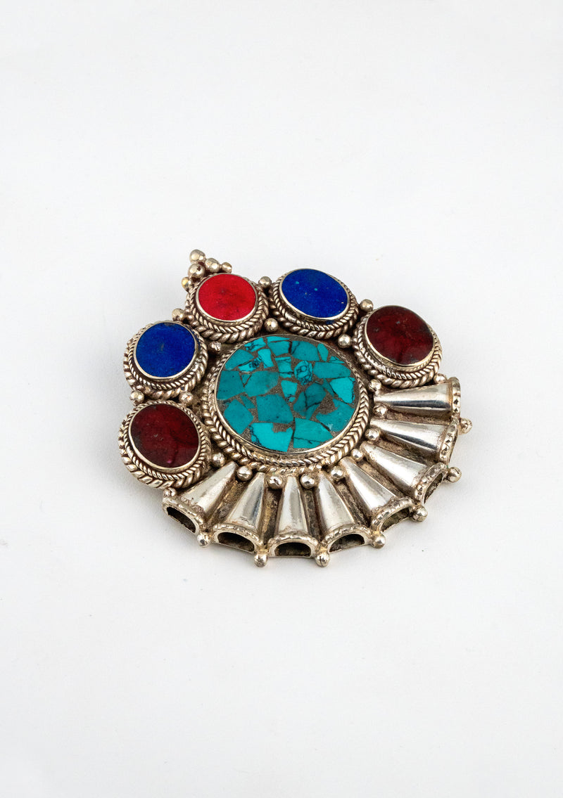 925 Sterling Silver Himalayan Mosaic Pendant