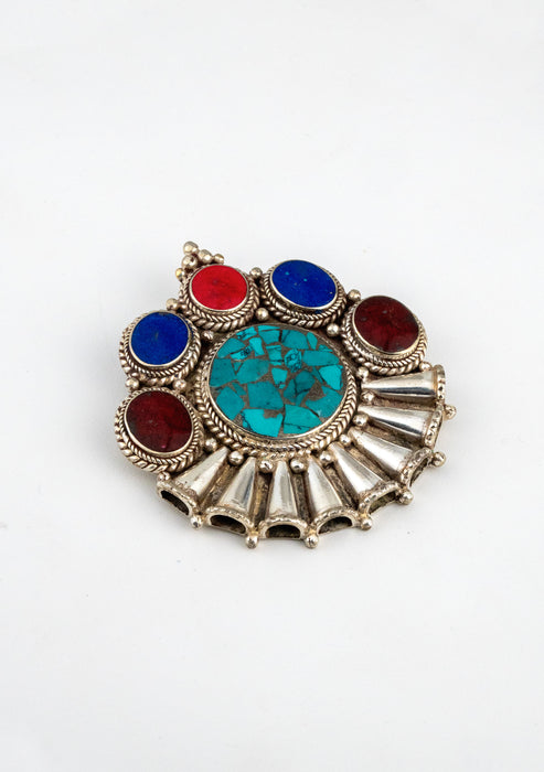 925 Sterling Silver Himalayan Mosaic Pendant