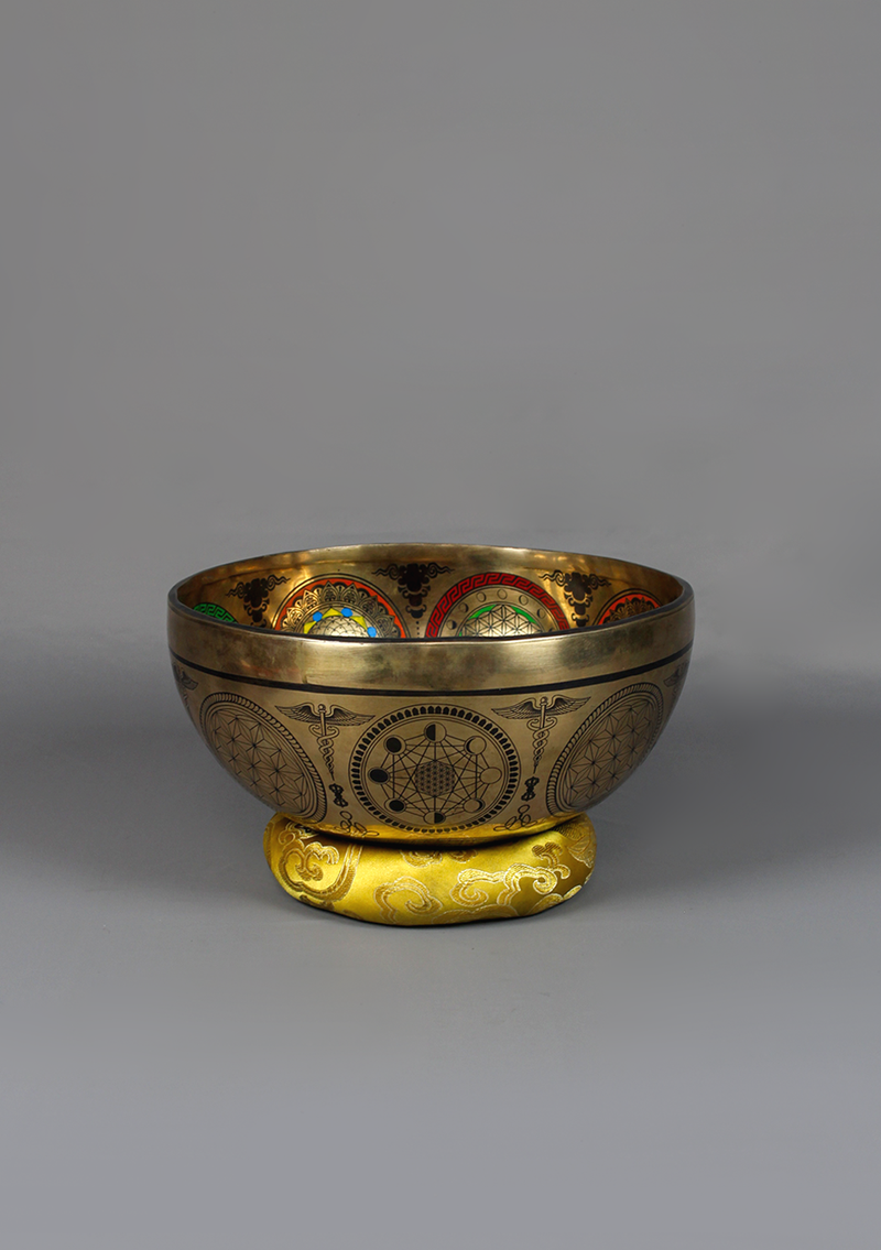 Zambala God of Weatlth Painting Singing Bowl 9"