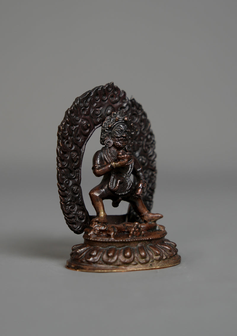 Copper Mini Black Jambala Statue 3"