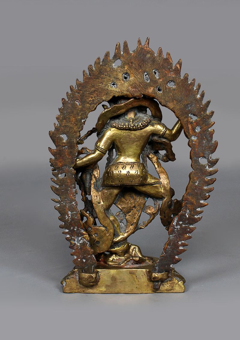Antique Copper Gilted Kurukulla Statue 8.5" H