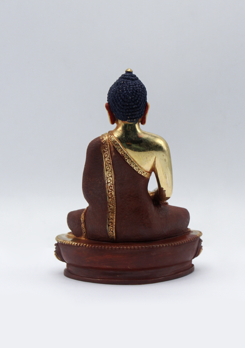 Partly Gold Plated Amitabha Buddha Statue 5.5" H