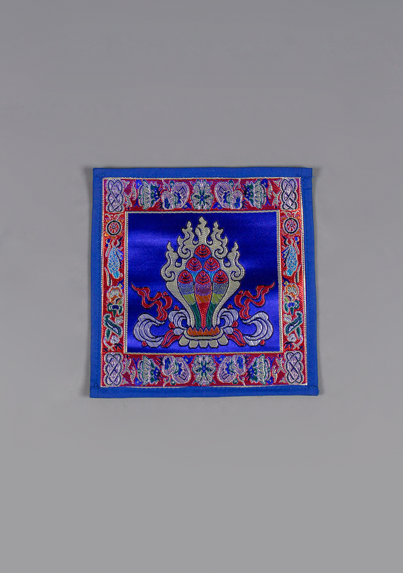 Tibetan Brocade Square Wish Fulfilling Jar Altar Cloth