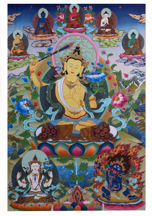 Manjushree Brocade Thangka Painting