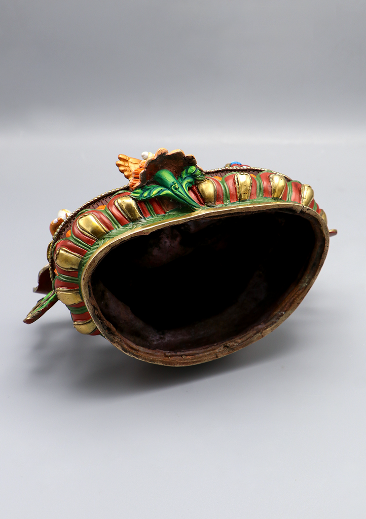 Gold Plated Jambala Painted Statue by Archana Shakya