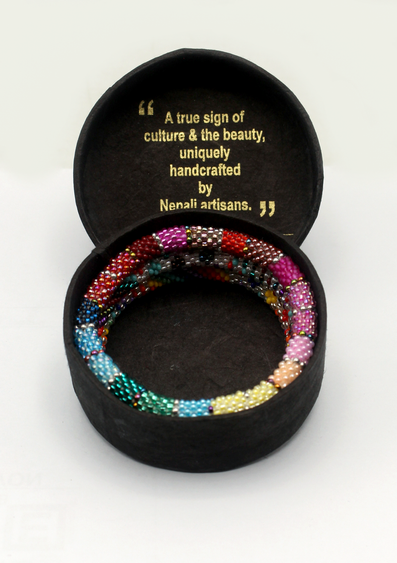 Makalu  Roll  on Beads Bracelet Gift Set of 3 in Eco-friendly Jewelry Box