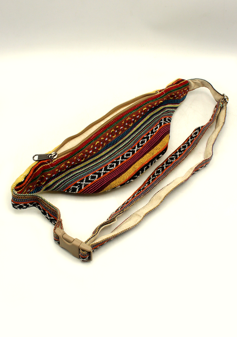 Light Yellow Hemp Fanny Pack, Hemp Waist Utility Belt, Hemp money bag